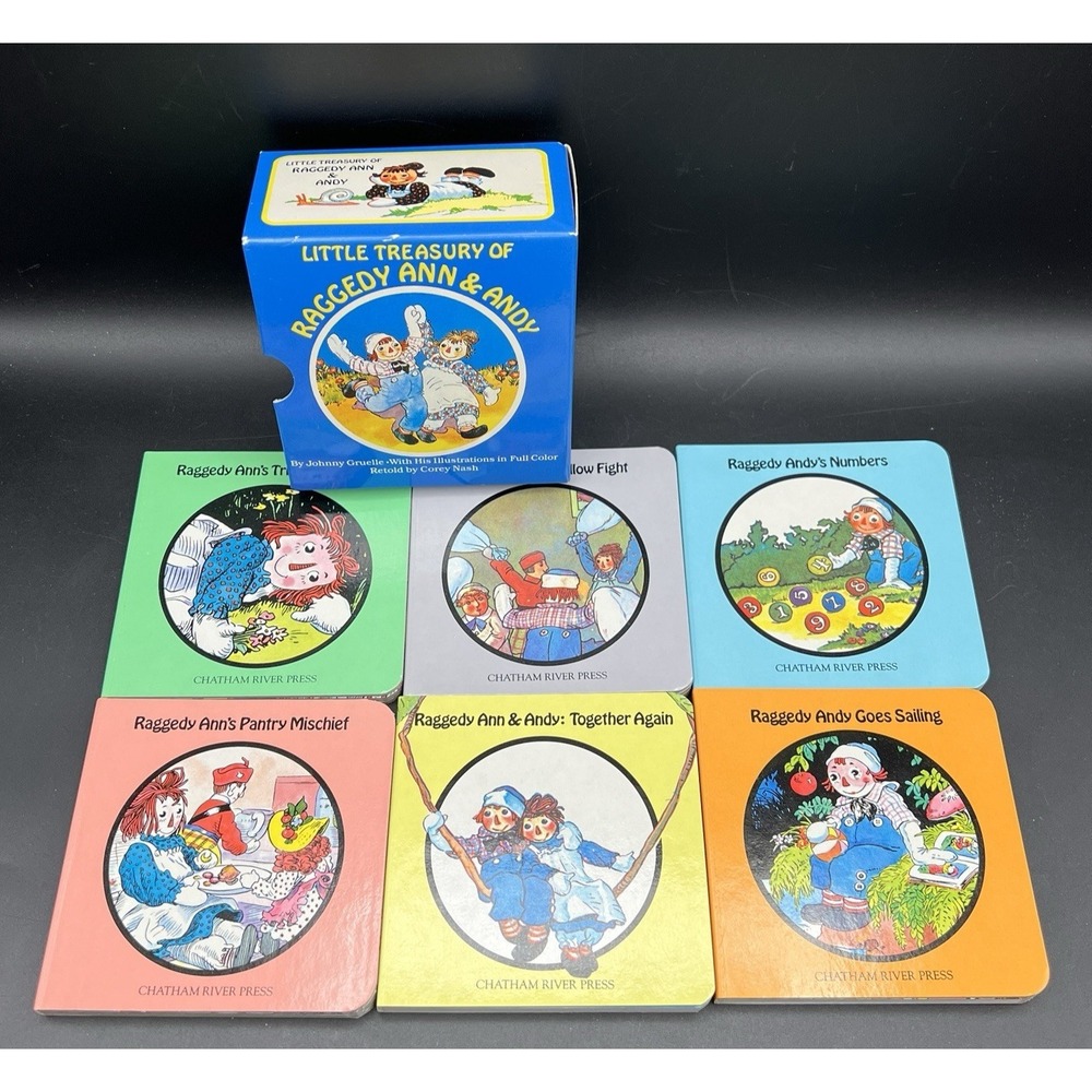 Little Treasury Of Raggedy Ann And Andy 1984 Book Library Set Of 6 With Box